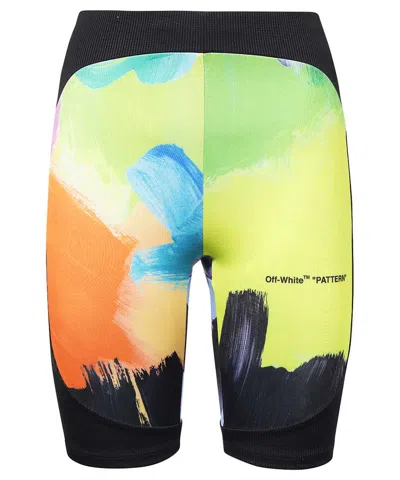Off-white Logo Print Shorts In Multi