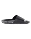 Off-white Logo Print Slides In Black Rubber In Black