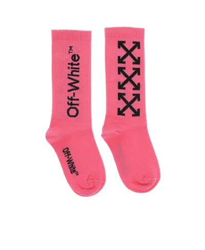 Off-white Logo-print Socks In Pink