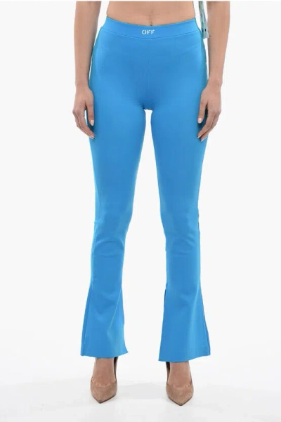 OFF-WHITE Logo Print SPLIT Flare Fit Leggings