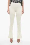 Off-white Logo Print Split Flare Fit Leggings In Beige