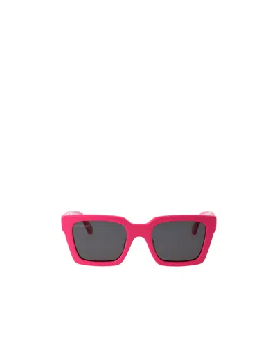 Off-white Logo-print Square-frame Sunglasses In Pink