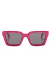 Off-white Logo-print Square-frame Sunglasses In Rosa