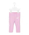 Off-white Logo-print Straight-leg Leggings In Pink
