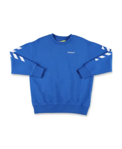 Off-white Logo-print Striped Sweatshirt In Blue