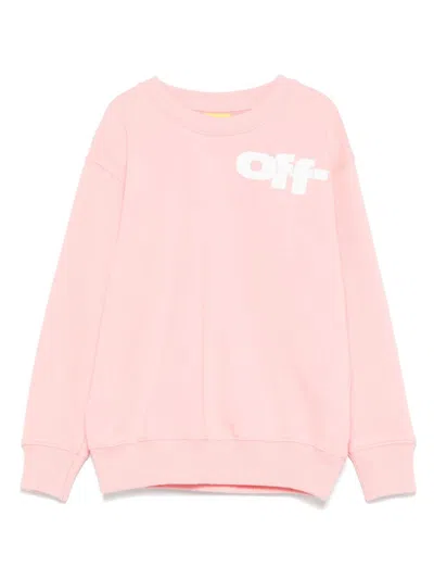 Off-white Kids' Logo-print Sweatshirt In Pink