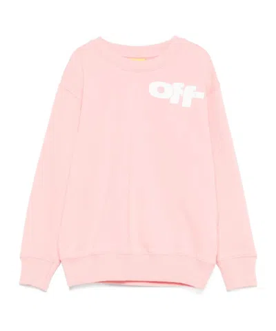 OFF-WHITE OFF-WHITE KIDS LOGO PRINTED CREWNECK SWEATSHIRT