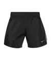 Off-white Logo Print Swim Trunks In Black