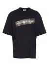 Off-white Black Crewneck T-shirt With Logo Lettering On The Front And Maxi Diagonal Motif On The Rear In Cotto In Black