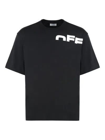Off-white Cotton Crew-neck T-shirt In Black