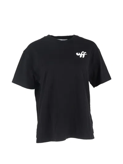 Pre-owned Off-white Logo-print T-shirt In Black