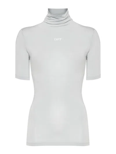 Off-white Logo-print T-shirt In Artic Ice White