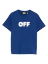 Off-white Kids' Logo-print T-shirt In Blue