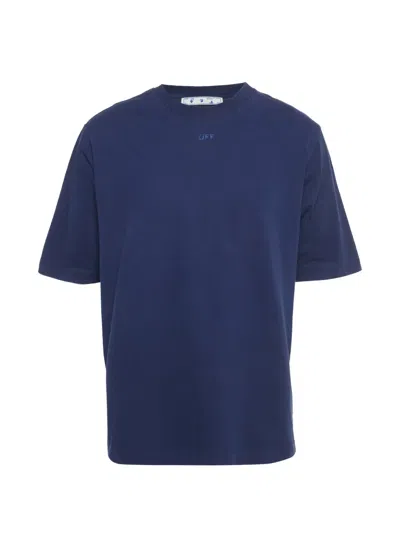 Pre-owned Off-white Logo-print T-shirt In Blue