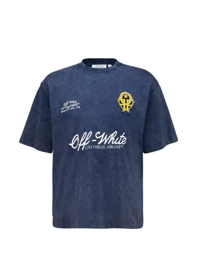 Off-white Logo-print T-shirt In Blue