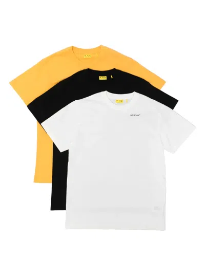 Off-white Kids' Logo-print T-shirt (pack Of Three) In White
