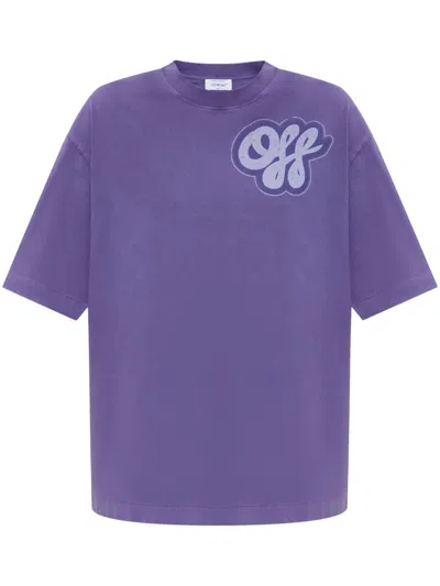 Off-white Logo Print T-shirt In Purple