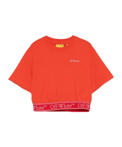 Off-white Kids' Logo-print T-shirt In Red
