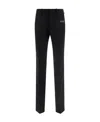 Off-white Logo-print Tailored Trousers In Black