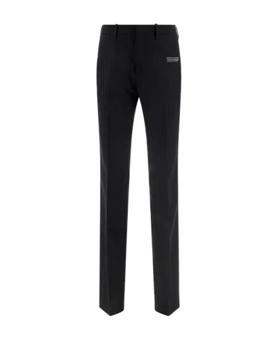 Off-white Logo-print Tailored Trousers In Black