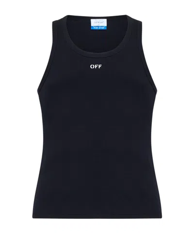 Off-white Logo-print Tank Top In Black