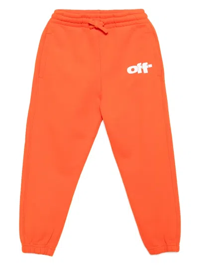 Off-white Logo-print Track Pants In Orange