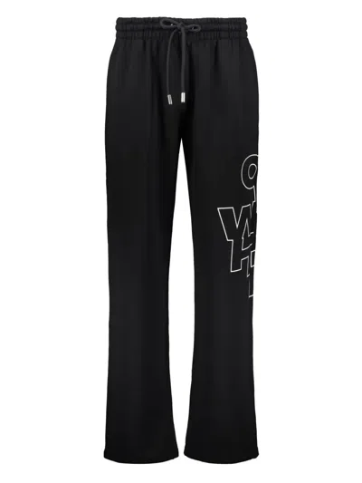OFF-WHITE LOGO-PRINT TRACK PANTS