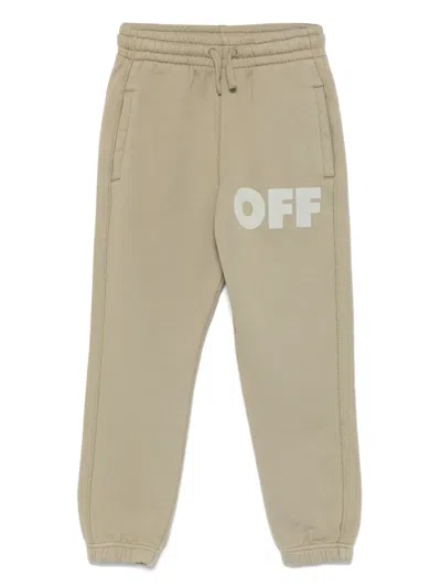 Off-white Kids' Logo-print Track Pants In Gray