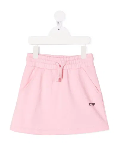 Off-white Logo-print Track Skirt In Pink