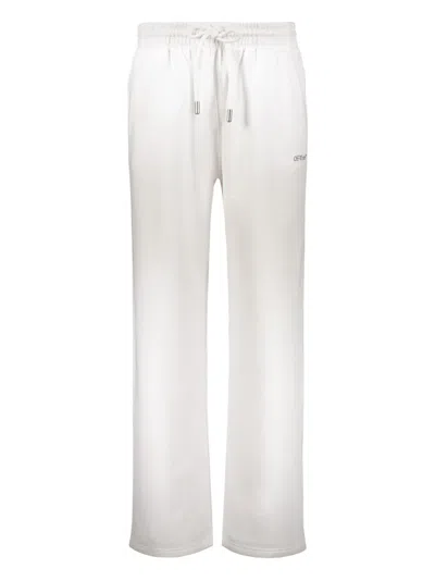 OFF-WHITE LOGO-PRINT TROUSERS
