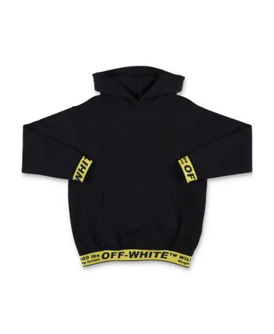 Off-white Logo-print Waistband Hoodie In Black