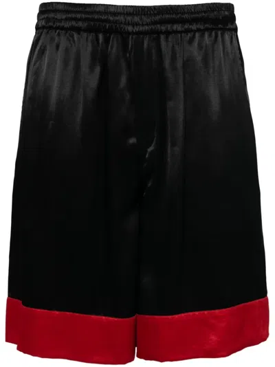 Off-white Logo-print Wide-leg Track Shorts In Black
