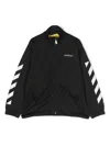 Off-white Long-sleeve Zip-up Sweatshirt In Black