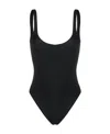 Off-white Logo-print Zip-up Swimsuit In Black