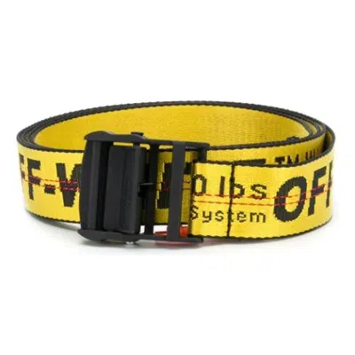 Off-white Logo Printed Belt Wide 3.5cm Yellow