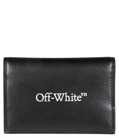 Off-white Logo Printed Bi-fold Wallet In Nero