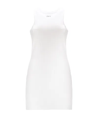 OFF-WHITE OFF-WHITE LOGO PRINTED BODYCON MINI DRESS