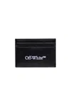Off-white Off White™ Black Leather Bi Fold Wallet With Logo In Black