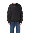 Off-white Felpa Oversize In Cotone Ardesia Uomo In Black