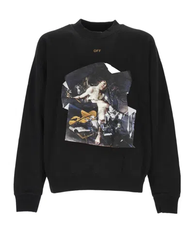 Off-white Long-sleeved Sweater In Black