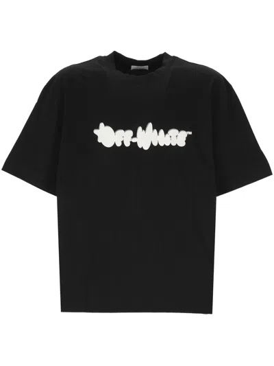 Off-white Logo Printed Crewneck T-shirt In Black