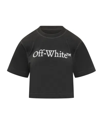 Off-white Off White Logo Printed Crewneck T-shirt In Black
