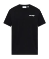 Off-white Crew-neck Cotton T-shirt With Contrasting Logo In Black