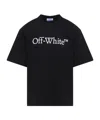Off-white Black Oversized T-shirt With Contrasting Logo Lettering Print In Cotton Man In Black