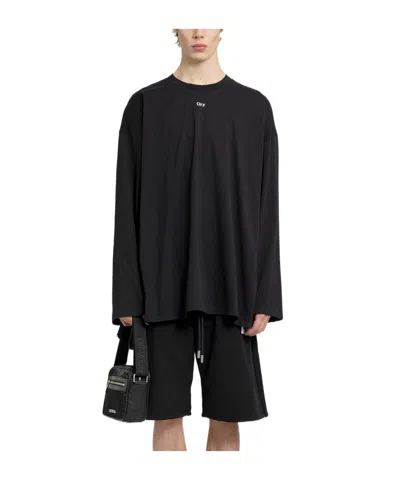 Off-white Logo Printed Crewneck T-shirt In Black