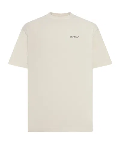 Off-white Ss22 Logo Round Neck Pullover Short Sleeve Loose Fit Khaki In Neutral