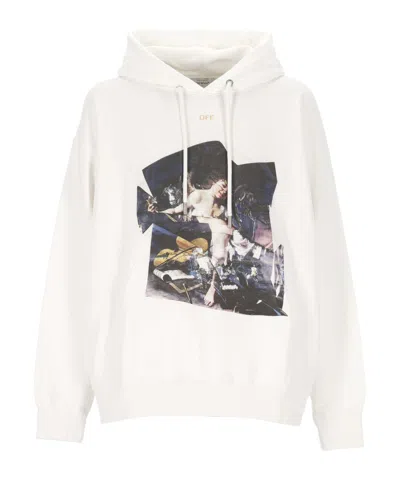 Off-white Hooded Sweatshirt In White