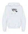 Off-white Logo Printed Drawstring Hoodie In White