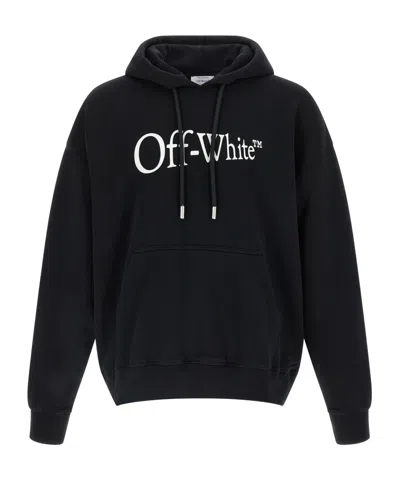 Off-white Long Sleeve Hooded Sweatshirt In Black