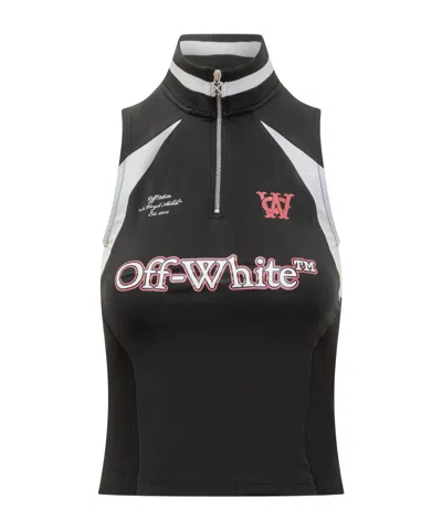 OFF-WHITE OFF-WHITE LOGO PRINTED HIGH NECK TOP